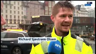 ​​@nrk  Vestlandsrevyen. utf&oslash;ring av sporingsarbeid p&aring; avl&oslash;ps- og overvannsledninger p&aring; Fisketorget