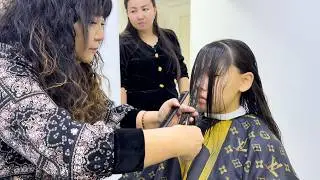Cascade haircut for long hair / Step by step