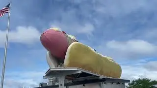 Biggest Hot Dog In The World.       #funny #dinner  #shorts #hotdog  #michigan 