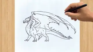 How to Draw a Dragon Easy Step by Step For Beginners | Dragon Drawing Tutorial Full Body