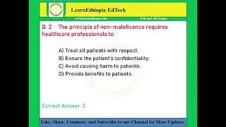Medical Ethics | Exit Exam Questions for Doctor of Medicine Exit Exam