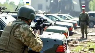 Ukrainian Sniper Hiding on the Side of the Road Destroys the Motorcade of a Russian General