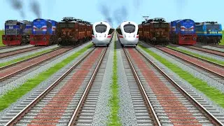 8 Indian Trains Crossing By Bumpy Branched forked Railroad Tracks | New Update Gameplay 2026