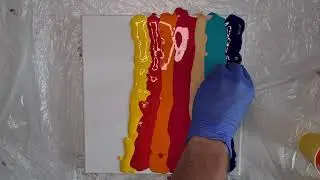 Acrylic Pouring SWIPE Amazing CELLS | Fluid Art | Pour Painting | Pre-mixed Pouring Paint