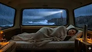 The Lighthouse Keeper's Lost Promise | Coastal Storm Rain Sounds & Cozy Station Wagon Sleep Story
