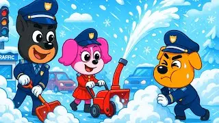 Police Dogs Battle a Snowstorm to Clear Traffic ❄️🚓 | Funny Dun Labrado Story