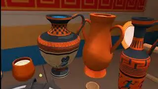 Trying VR cooking game for the first time