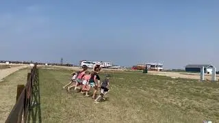 Scream and Run Game at Sunset Beach at Lake Diefenbaker