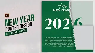 Creative New Year Poster Design 2026 in Adobe Illustrator | Step-by-Step Tutorial