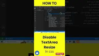 Disable Textarea Resize in CSS - Resize property in CSS 