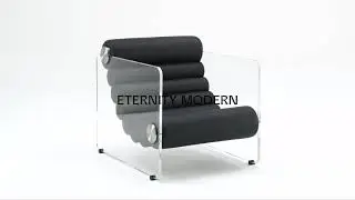 Georgios Sculptural Contemporary Acrylic Frame Accent Chair