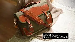 Old School Canvas & Leather Briefcase for Men
