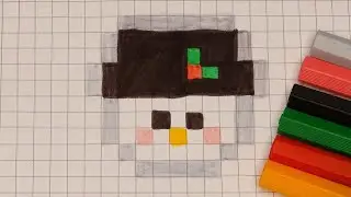 DIY Handmade Drawing Pixel Art | How to draw a cute Snowman | Christmas Draw with me