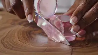Transparent glass helium cutting video