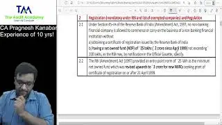 Audit of NBFC May 23 | Amendment | CA Final | CA Pragnesh Kanabar