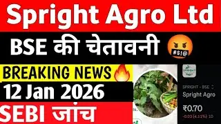 Spright Agro Ltd पर BSE की बड़ी चेतावनी 😱 | SEBI जांच शुरू | 12 Jan 2026