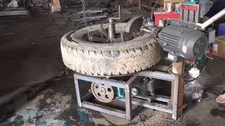 Economy automatic raidal tire sidewall cutter with collar clean