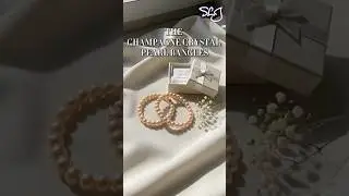 Sasha L Jewels Champagne Crystal Pearl Bangles