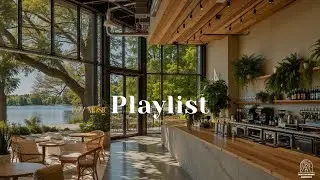 Elegant Lakeside Morning Jazz Cafe - Refreshing Summer Moment With Jazz Music & Nature Therapy