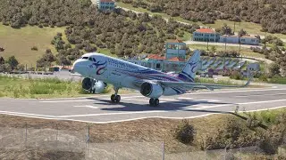 EXTREME TAKEOFF! Airbus A320neo Departs from Saba Airport&rsquo;s Ultra-Short Runway! ✈🔥