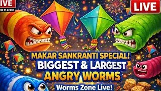Makar Sankranti Special 🪁 | Worms Zone.io Live 🔴 | Non-Stop Eating & Fun 🍔🔥