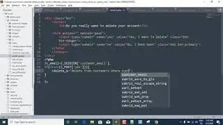 69-Working On Delete Customer Account | Multivendor E-Commerce Website PHP
