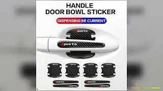 8PCS Car Door Handle Antiscratch Sticker Carbon Fibre Car Door Bowl Handle Protector Paint Scratch