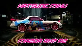 Need for Speed World Anime Art Vinyl Hatsune Miku Mazda RX7 RZ