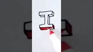 How to make 3D letter I in most beautiful way #letteri  #3dletterdrawing #3dart #3d #tutorial #asmr