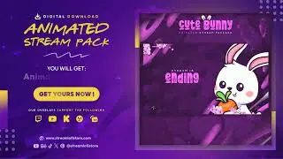 Bunny Stream Overlay Pack &mdash; Cute Pastel Twitch & YouTube Graphics