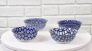 Ebros Made In Japan Multi Pattern Ceramic Sauce Appetizer Dipping Bowl Set of 4