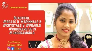 Beautiful #beats & #spinnals & #crystals & #pearls #chockers sets | #onegramgold | SLPFJ |