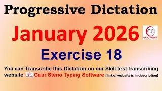 Progressive January 2026 Dictations 80 WPM 100 WPM || Gaur Shorthand Classes || English Shorthand
