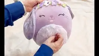 Love Bubbles The Easter Bunny Squishmallow Lovey Plushie Toy w Flower Crown, Soft, Squishy, FUN!