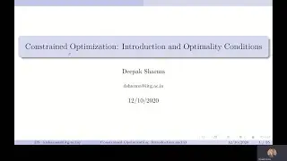 C5 Constrained Optimization (Introduction and Optimality conditions, 3 lectures)