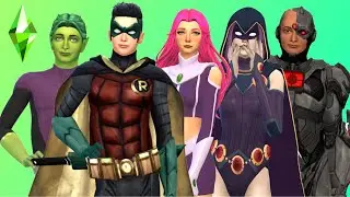 Robin, Starfire, Raven, Cyborg And Beast Boy [Teen Titans] : Create a Sim I Sims 4