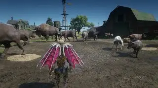 RDR2 - Hunting animals in the farm with the Devil Cavalier