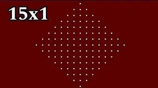 15x1 dots Simple kolam design for beginners/new year kolam/pongal kolam #muggulu#rangoli #dailykolam