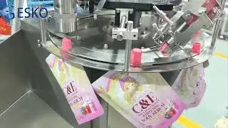 ESKO Automatic Doypack Filling Capping Machine For Liquid Cream Shampoo Ketchup Laundry Detergent