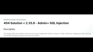 CVE-2024-1068   ||   404 Solution - 2.35.8 - Admin+ SQL Injection