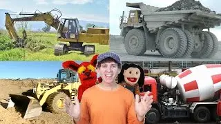 Learn  Construction Vehicles Song | Real Dump Truck, Bulldozer, Excavator | Learn English Kids