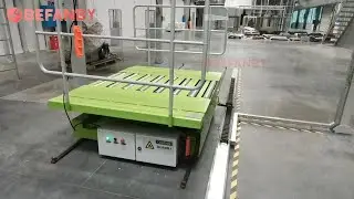Cable Powered Rail Transfer Cart,Intelligent Scissor Lift Track Transfer Trolley