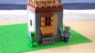 Lego Minecraft Mini-Fig Scale Village Tutorial Part 6 Stone Hovel