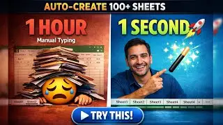 STOP 🛑!! No More Manually Creating & Renaming Sheets in Excel ❌ | Try This Instead ✅