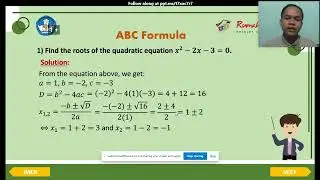 How to find the roots of quadratic equation by quadratic formula (ABC formula) | Microsoft Stream