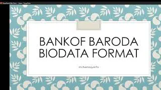 Bank of Baroda Apprentice | Biodata Form |Chit Chat video| how to fill