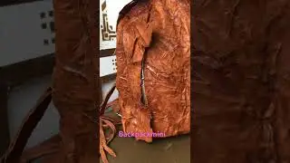 A backpack made of wrinkled leather, padded shoulder straps #kpop#btsmusic #rnb #backpack