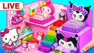 100+ Building Hello Kitty and Kuromi Houses use Cardboard, Polymer Clay ❤️ DIY Miniature House Ideas