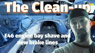 Engine bay prep and brake lines in the E46 drift car