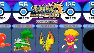 Comparison: All 564 Pokemon Base Speed from Game Pokemon Ultra Sun